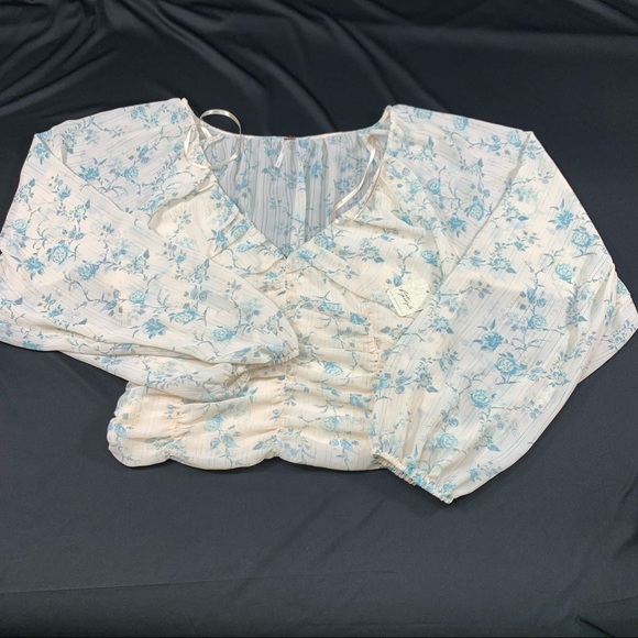 Free people final rose blouse v neck long sleeve - Picture 4 of 10